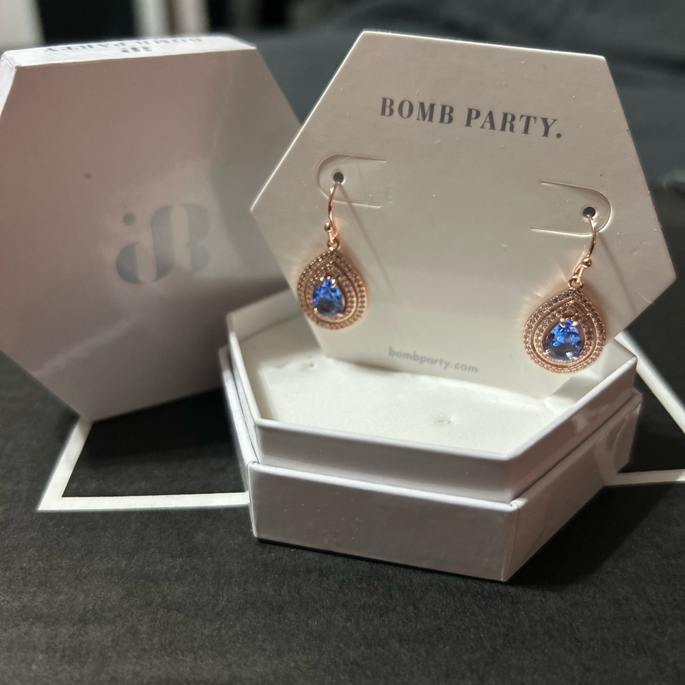 BP - Blue Sapphire Teardrop Earrings - Life Is Beautiful